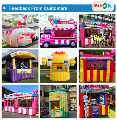 Custom Portable Inflatable Popcorn Stand Booth Air Tent with Durable 0.4mm PVC Tarpaulin and UV Resistance for Outdoor Events