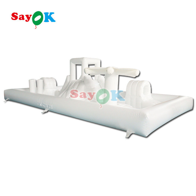 Προσαρμοσμένο εμπορικό εξοπλισμό μαλακού παιχνιδιού λευκό πλυντήριο πλύσης φουσκωτό πάρκο νερού αναπηρικό κάστρο